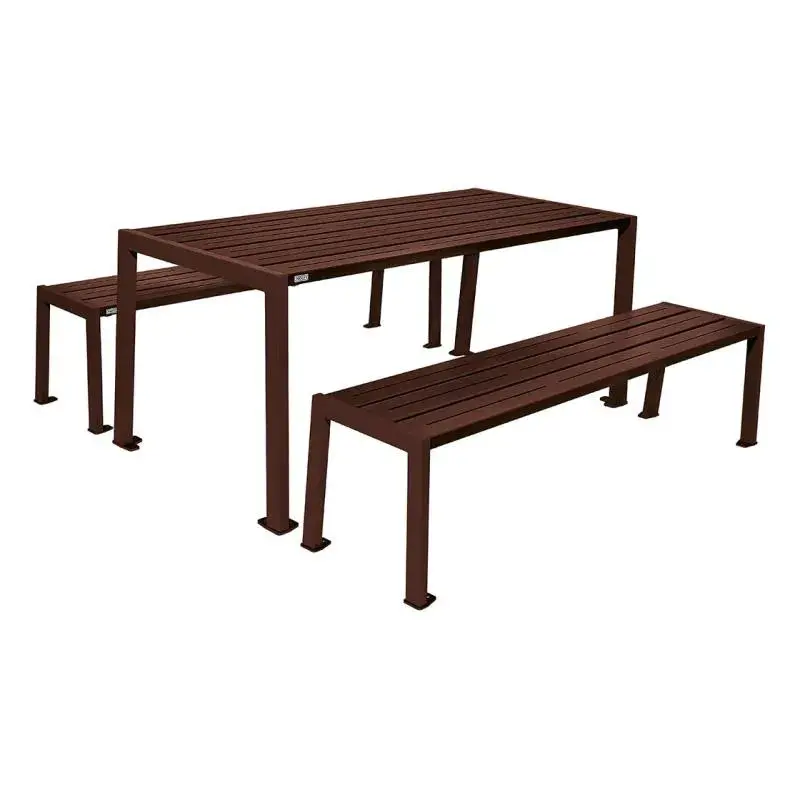 Table de pique-nique Silaos tout acier 1 820 mm, avec ou sans banquettes