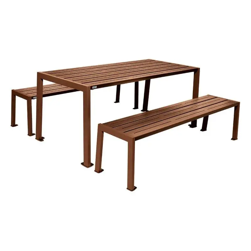 Table de pique-nique Silaos tout acier 1 820 mm, avec ou sans banquettes
