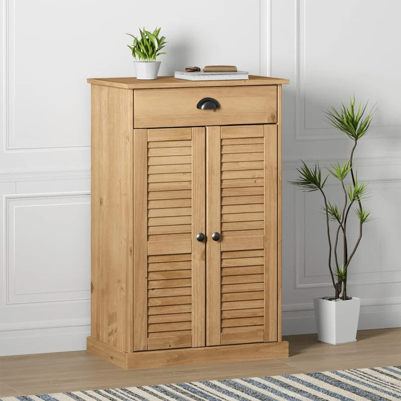 Shoe Cabinet "VIGO" 60x35x96 cm Solid Wood Pine