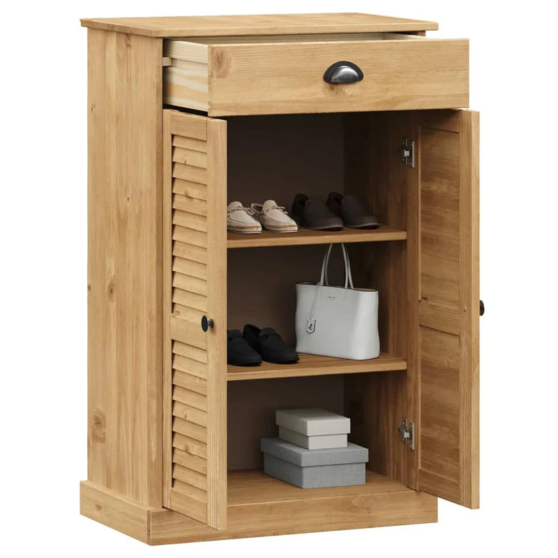 Shoe Cabinet "VIGO" 60x35x96 cm Solid Wood Pine