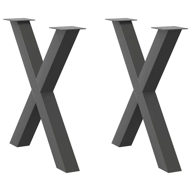Dining Table Legs X-Shaped 2 pcs Anthracite 70x(72-73) cm Steel
