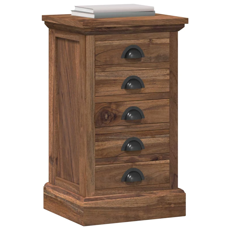 Chest of Drawers Natural 35 x 30 x 60 cm Solid Teak Wood