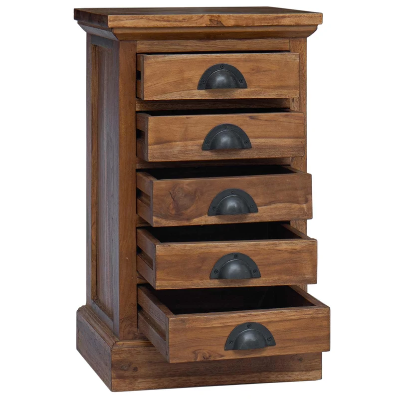 Chest of Drawers Natural 35 x 30 x 60 cm Solid Teak Wood