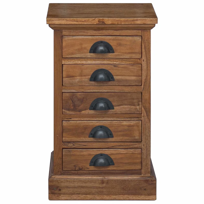 Chest of Drawers Natural 35 x 30 x 60 cm Solid Teak Wood