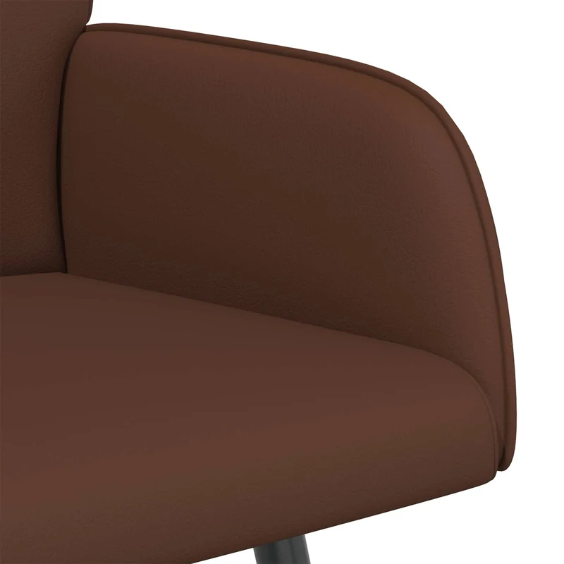 2 Seater Sofa with Metal Legs 2-Seater Brown Faux Leather