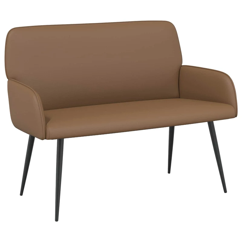 2 Seater Sofa with Metal Legs 2-Seater Cappuccino Faux Leather