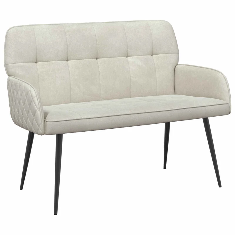 2 Seater Sofa with Metal Legs 2-Seater Cream Velvet