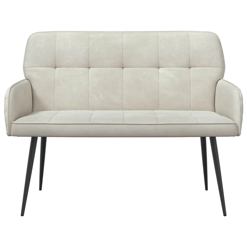 2 Seater Sofa with Metal Legs 2-Seater Cream Velvet