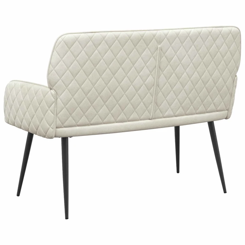 2 Seater Sofa with Metal Legs 2-Seater Cream Velvet