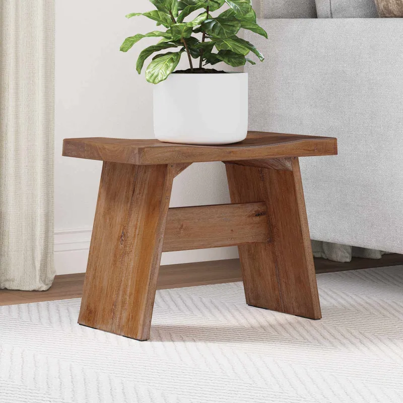 Stool Natural 40 x 25 x 31 cm Mahogany Wood
