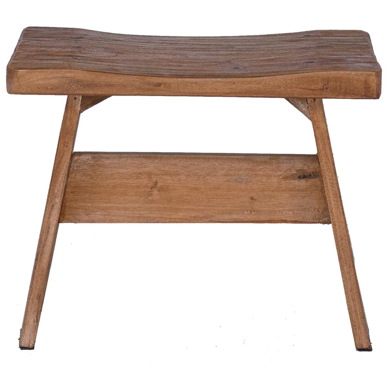 Stool Natural 40 x 25 x 31 cm Mahogany Wood