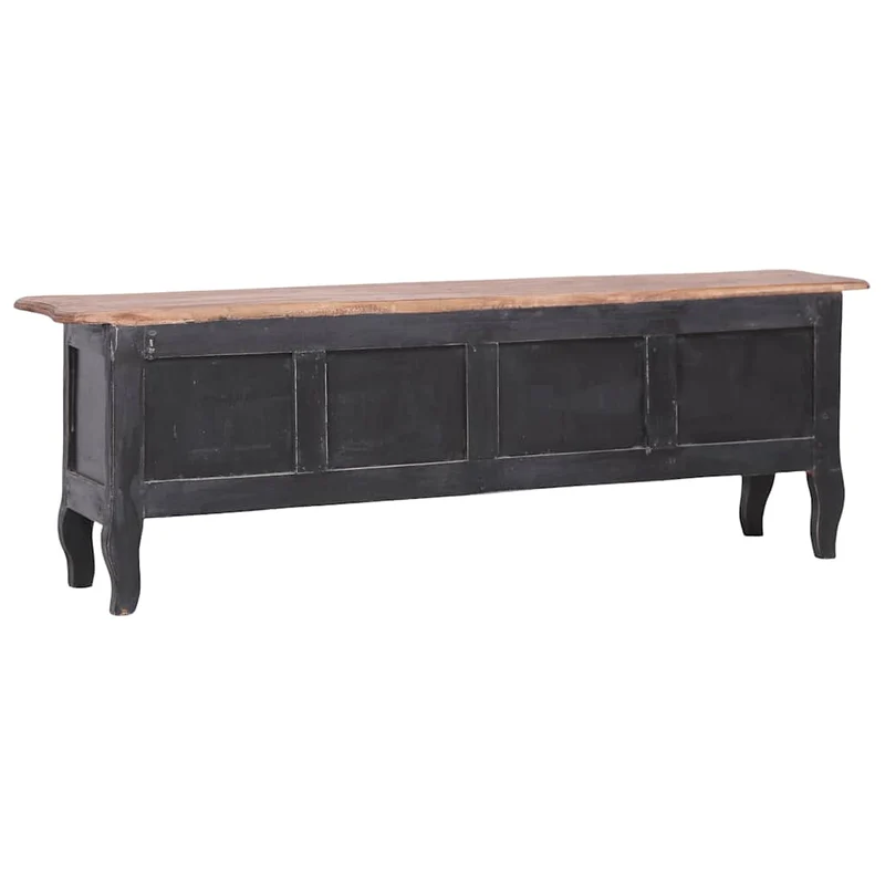 283901 vidaXL TV Cabinet 120x30x40 cm Black Solid Mahogany Wood