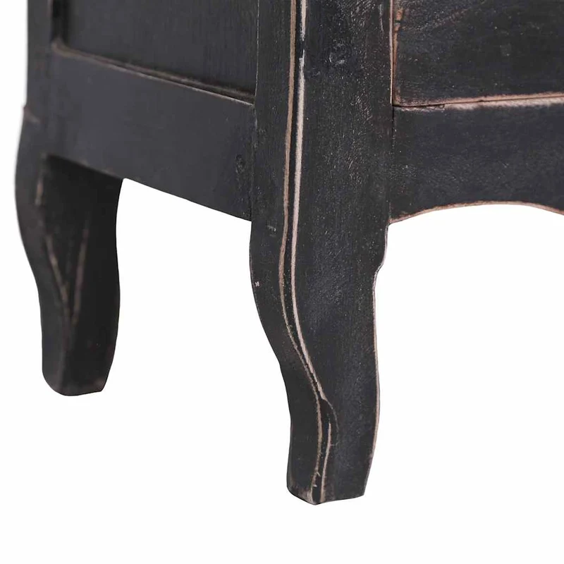 283901 vidaXL TV Cabinet 120x30x40 cm Black Solid Mahogany Wood
