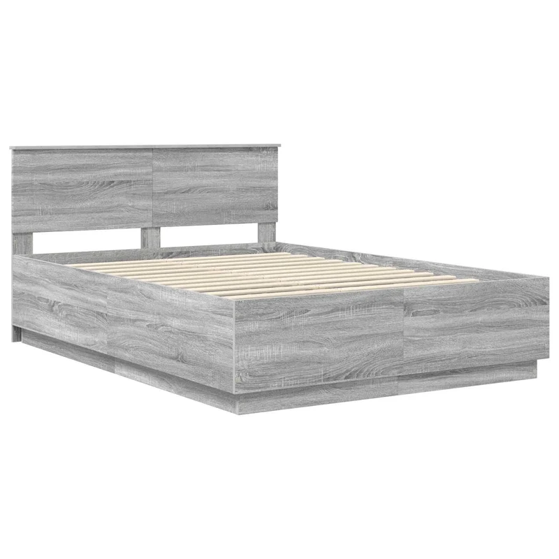 Bed Frame Grey Sonoma 150 x 200 cm Engineered Wood