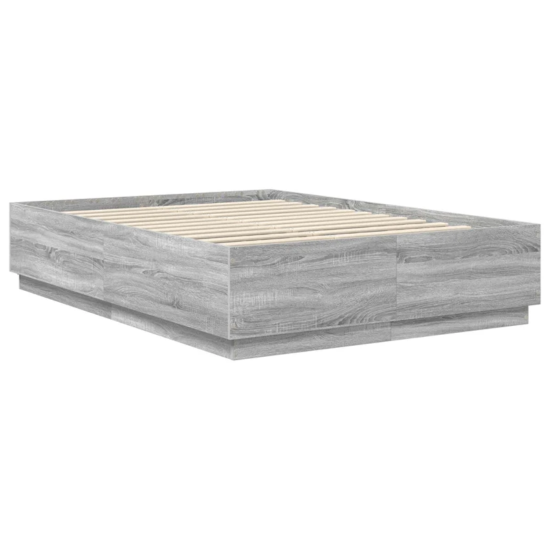 Bed Frame Grey Sonoma 150 x 200 cm Engineered Wood