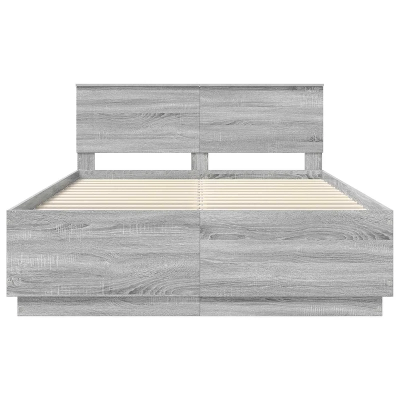 Bed Frame Grey Sonoma 150 x 200 cm Engineered Wood
