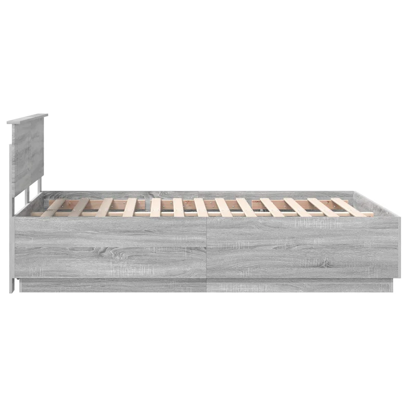 Bed Frame Grey Sonoma 150 x 200 cm Engineered Wood