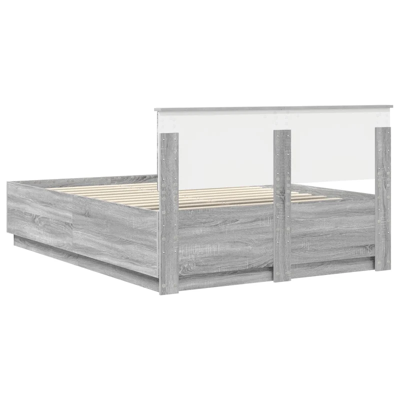 Bed Frame Grey Sonoma 150 x 200 cm Engineered Wood