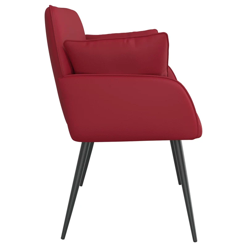 2 Seater Sofa with Metal Legs 2-Seater Wine Red Faux Leather