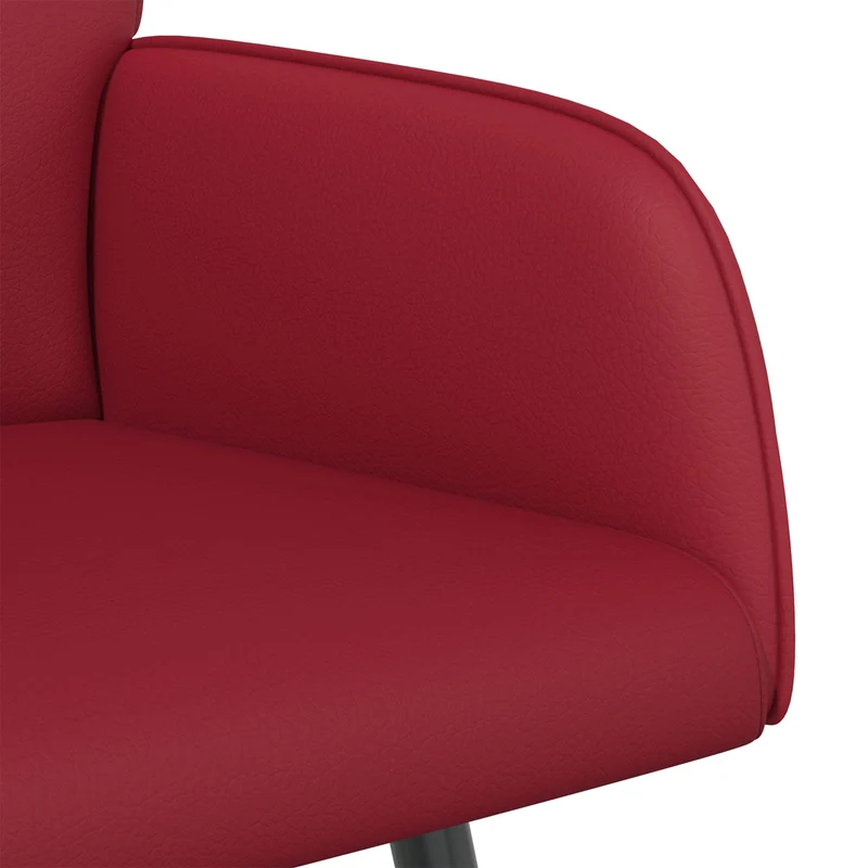 2 Seater Sofa with Metal Legs 2-Seater Wine Red Faux Leather