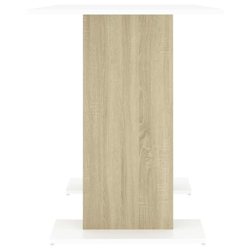 800248 vidaXL Dining Table White and Sonoma Oak 110x60x75 cm Engineered Wood