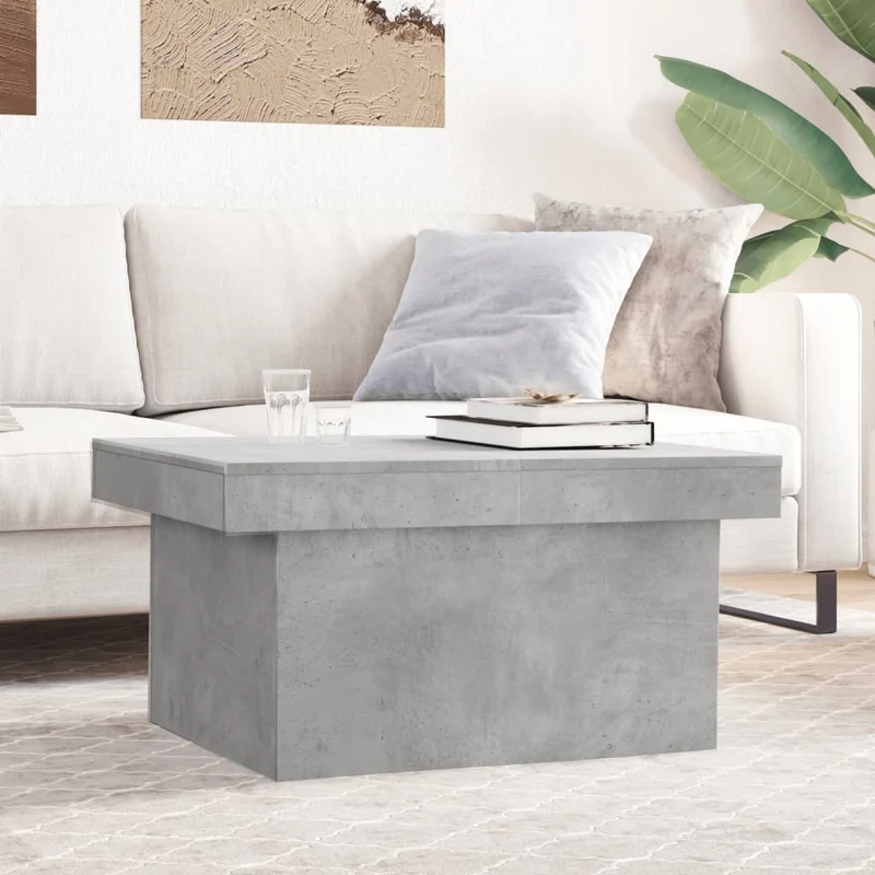 Coffee Table Concrete Grey 80x55x40 cm Engineered Wood
