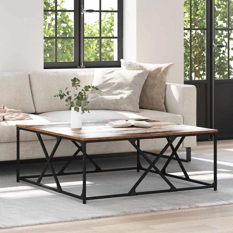 Coffee Table Old Wood 100 x 100 x 40 cm Engineered Wood