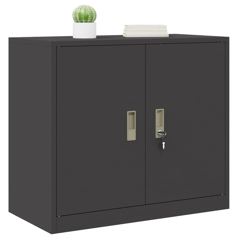 Storage Cabinet Black 80 x 40 x 70 cm Steel