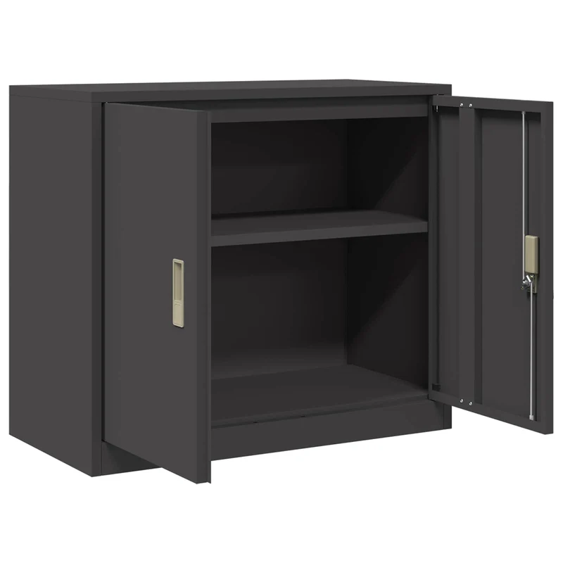 Storage Cabinet Black 80 x 40 x 70 cm Steel
