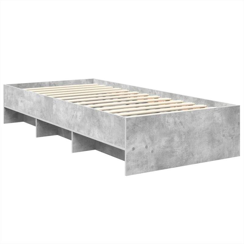 Bed Frame Concrete Grey 100 x 200 cm Engineered Wood