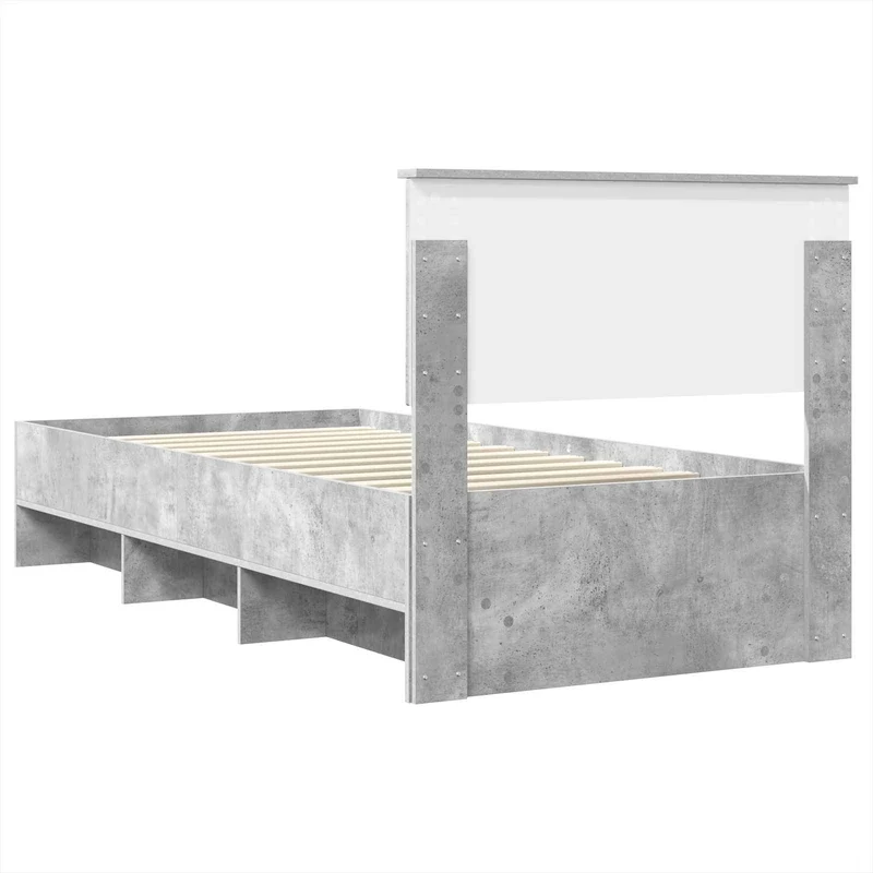 Bed Frame Concrete Grey 100 x 200 cm Engineered Wood