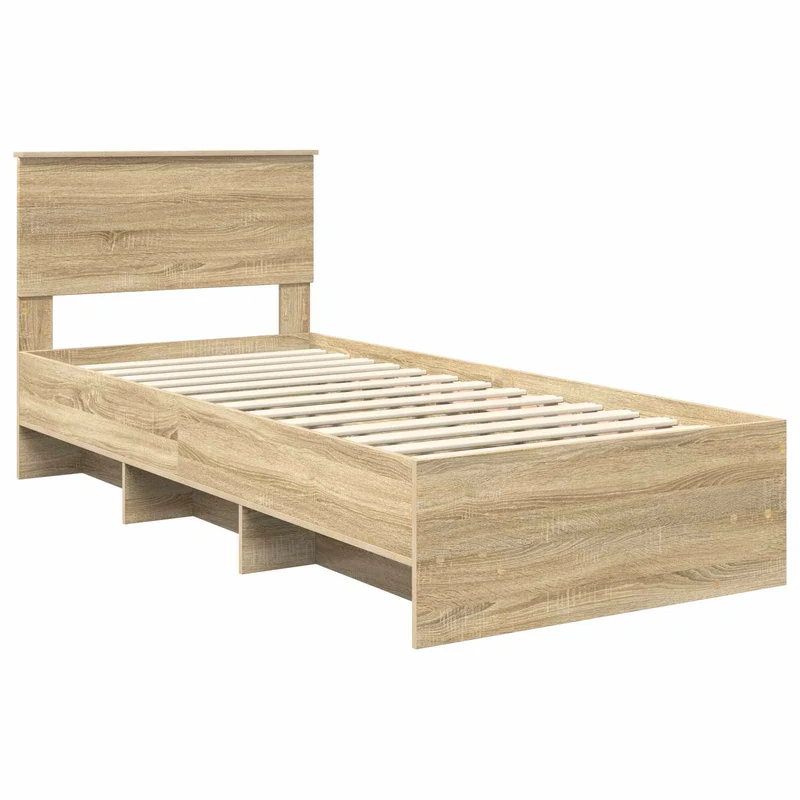 Bed Frame Sonoma Oak 75 x 190 cm Engineered Wood