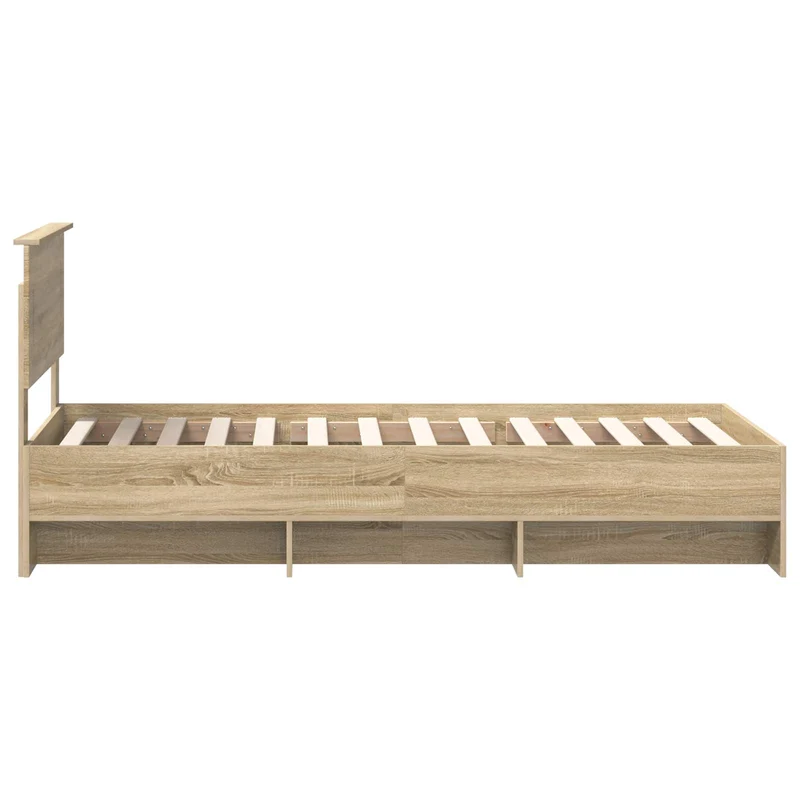 Bed Frame Sonoma Oak 75 x 190 cm Engineered Wood