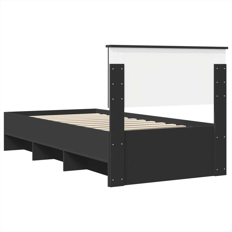 Bed Frame Black 75 x 190 cm Engineered Wood