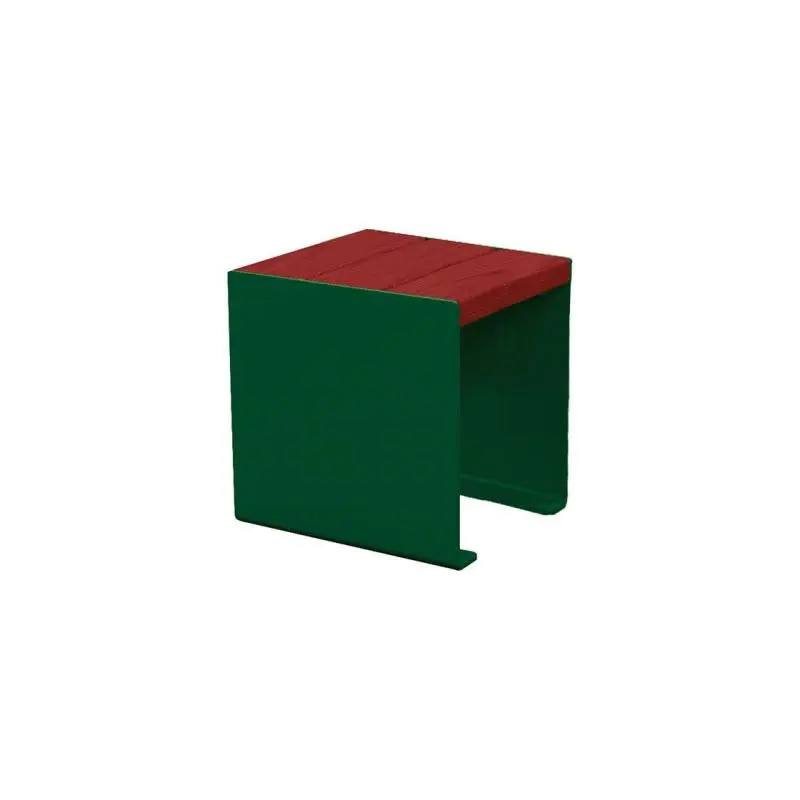 Banquette acier et bois KUB 450, 1 200 ou 1 800 mm, piétement acier 8 mm, assise bois exotique lasuré