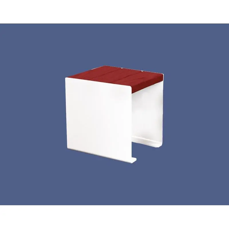 Banquette acier et bois KUB 450, 1 200 ou 1 800 mm, piétement acier 8 mm, assise bois exotique lasuré
