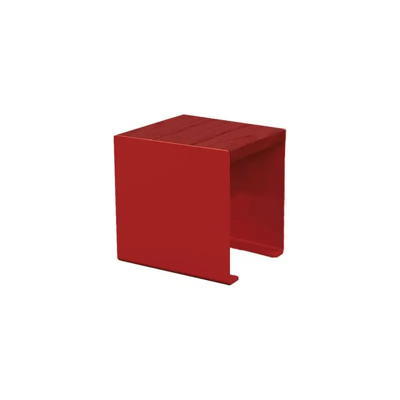 Banquette acier et bois KUB 450, 1 200 ou 1 800 mm, piétement acier 8 mm, assise bois exotique lasuré