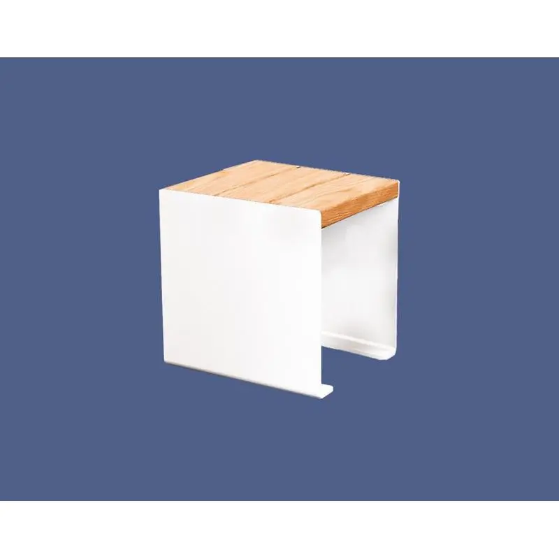 Banquette acier et bois KUB 450, 1 200 ou 1 800 mm, piétement acier 8 mm, assise bois exotique lasuré
