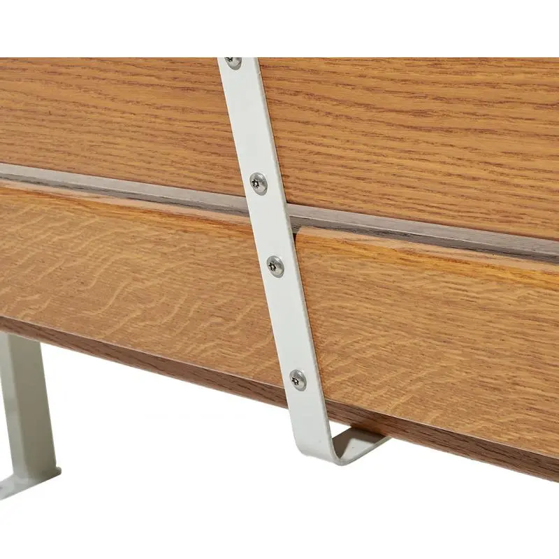 Banc Silaos spécial senior bois et acier 1 200 ou 1 800 mm, chêne PEFC, assise à 540 mm, repose-pieds