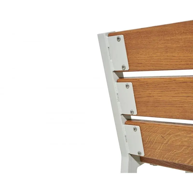 Banc Silaos spécial senior bois et acier 1 200 ou 1 800 mm, chêne PEFC, assise à 540 mm, repose-pieds