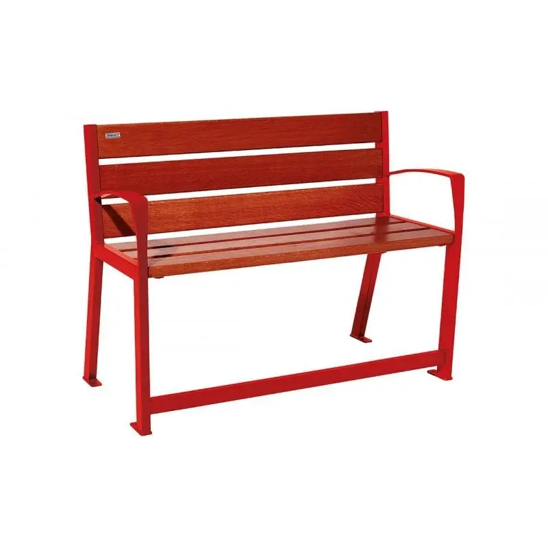 Banc Silaos spécial senior bois et acier 1 200 ou 1 800 mm, chêne PEFC, assise à 540 mm, repose-pieds