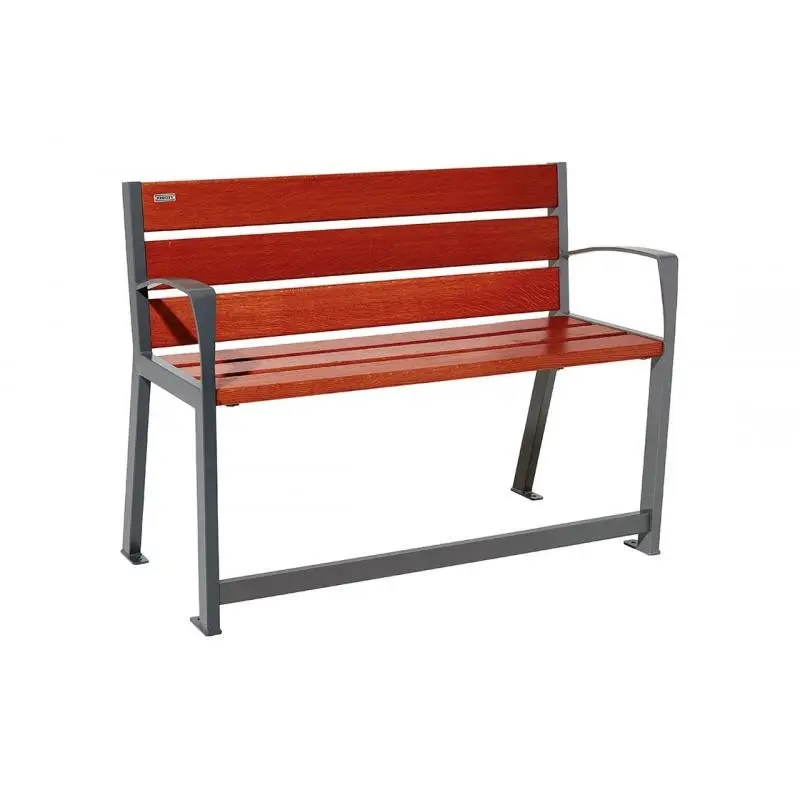 Banc Silaos spécial senior bois et acier 1 200 ou 1 800 mm, chêne PEFC, assise à 540 mm, repose-pieds