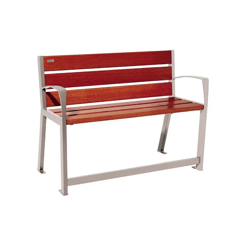 Banc Silaos spécial senior bois et acier 1 200 ou 1 800 mm, chêne PEFC, assise à 540 mm, repose-pieds