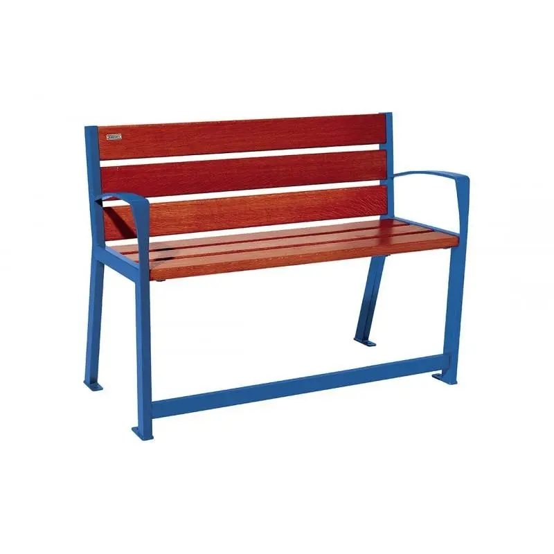 Banc Silaos spécial senior bois et acier 1 200 ou 1 800 mm, chêne PEFC, assise à 540 mm, repose-pieds