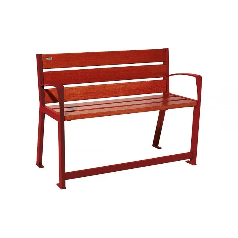 Banc Silaos spécial senior bois et acier 1 200 ou 1 800 mm, chêne PEFC, assise à 540 mm, repose-pieds