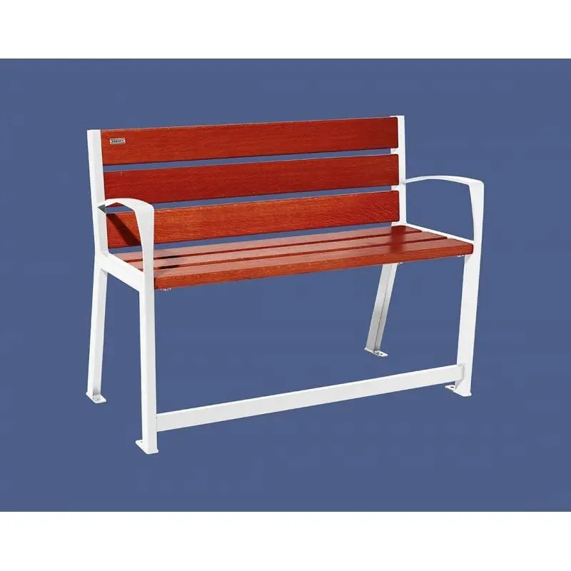 Banc Silaos spécial senior bois et acier 1 200 ou 1 800 mm, chêne PEFC, assise à 540 mm, repose-pieds