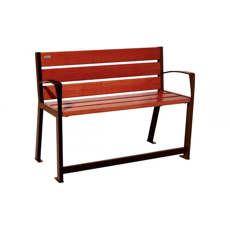 Banc Silaos spécial senior bois et acier 1 200 ou 1 800 mm, chêne PEFC, assise à 540 mm, repose-pieds