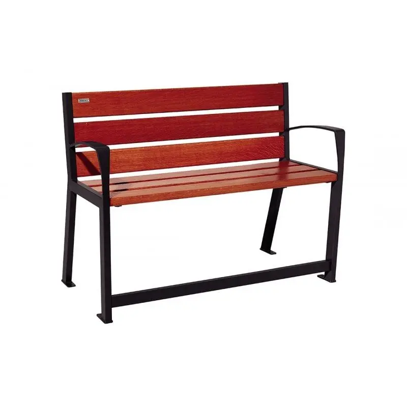 Banc Silaos spécial senior bois et acier 1 200 ou 1 800 mm, chêne PEFC, assise à 540 mm, repose-pieds