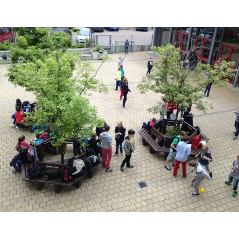 Banc rond en plastique recyclé Gatton