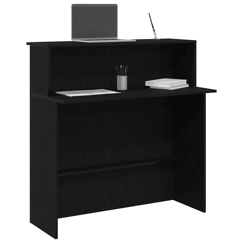 Reception Desk Black 100x50x103,5 cm Engineered Wood